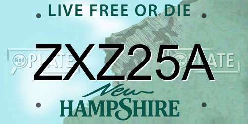 ZXZ25A New Hampshire License Plate