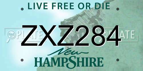 ZXZ284 New Hampshire License Plate