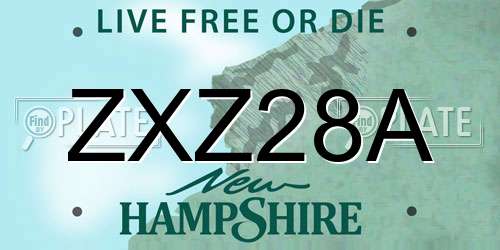 ZXZ28A New Hampshire License Plate