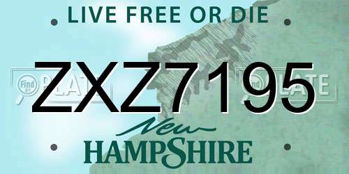 ZXZ7195 New Hampshire License Plate
