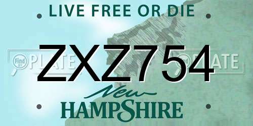 ZXZ754 New Hampshire License Plate