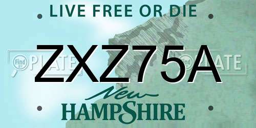 ZXZ75A New Hampshire License Plate