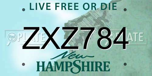 ZXZ784 New Hampshire License Plate