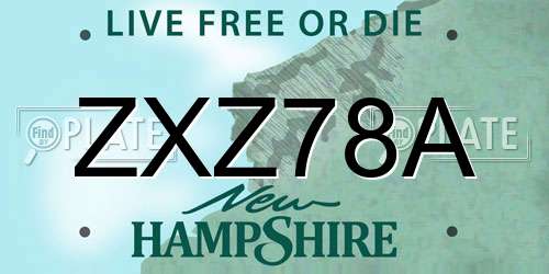 ZXZ78A New Hampshire License Plate