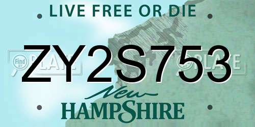 ZY2S753 New Hampshire License Plate