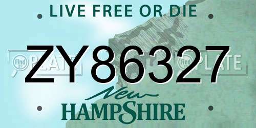 ZY86327 New Hampshire License Plate