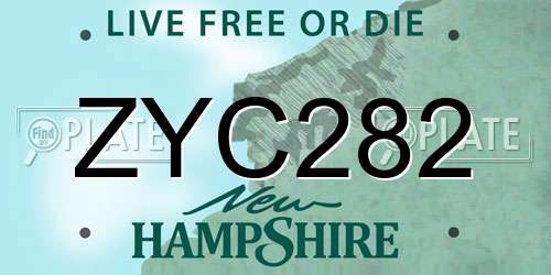 ZYC282 New Hampshire License Plate