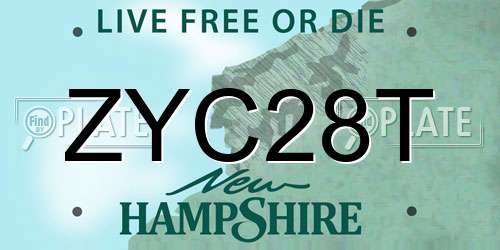 ZYC28T New Hampshire License Plate