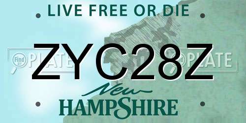 ZYC28Z New Hampshire License Plate