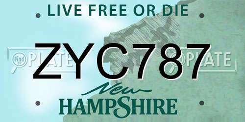 ZYC787 New Hampshire License Plate