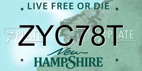 ZYC78T New Hampshire License Plate