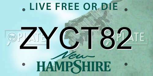 ZYCT82 New Hampshire License Plate
