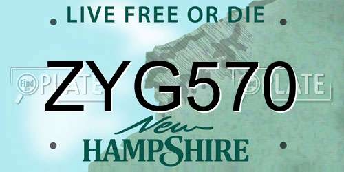 ZYG570 New Hampshire License Plate