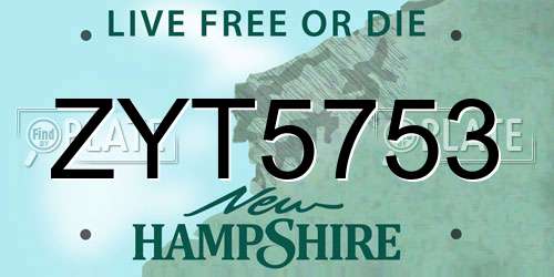 ZYT5753 New Hampshire License Plate