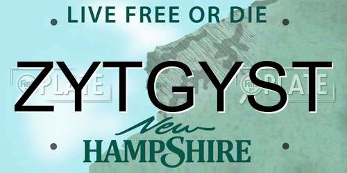 ZYTGYST New Hampshire License Plate