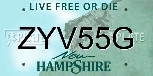ZYV55G New Hampshire License Plate