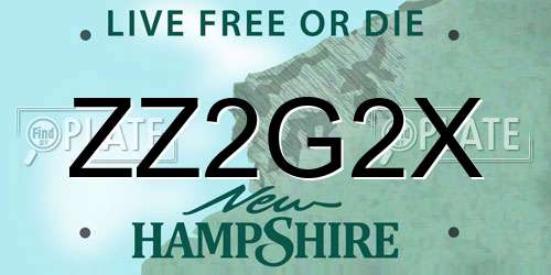 ZZ2G2X New Hampshire License Plate