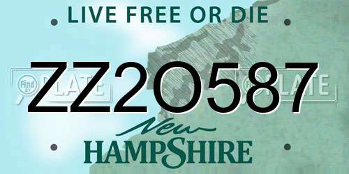 ZZ2O587 New Hampshire License Plate