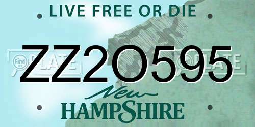 ZZ2O595 New Hampshire License Plate