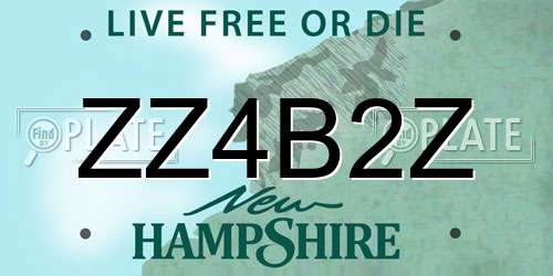 ZZ4B2Z New Hampshire License Plate