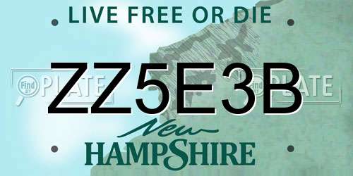 ZZ5E3B New Hampshire License Plate