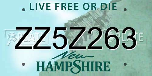 ZZ5Z263 New Hampshire License Plate