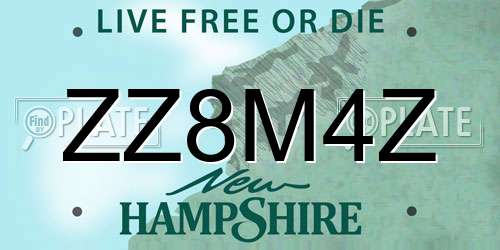 ZZ8M4Z New Hampshire License Plate