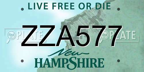 ZZA577 New Hampshire License Plate