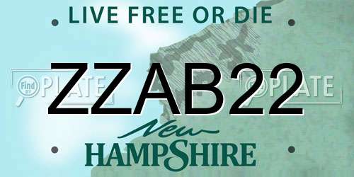 ZZAB22 New Hampshire License Plate