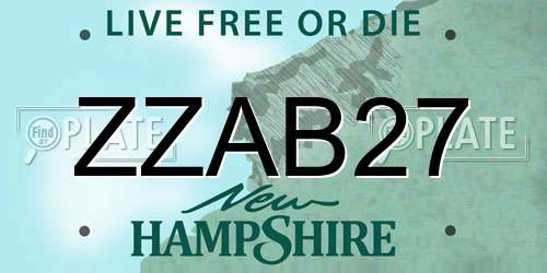ZZAB27 New Hampshire License Plate