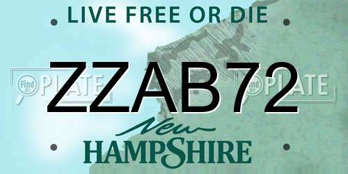ZZAB72 New Hampshire License Plate