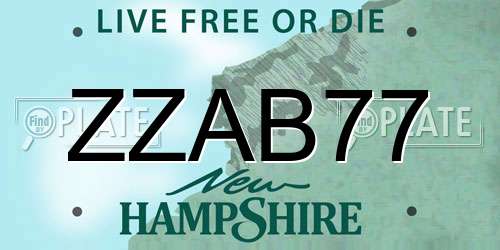 ZZAB77 New Hampshire License Plate