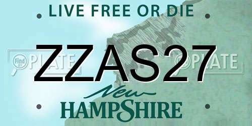 ZZAS27 New Hampshire License Plate
