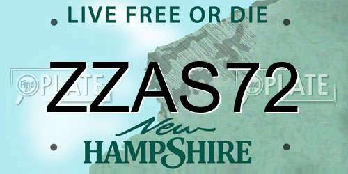 ZZAS72 New Hampshire License Plate