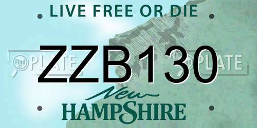 ZZB130 New Hampshire License Plate