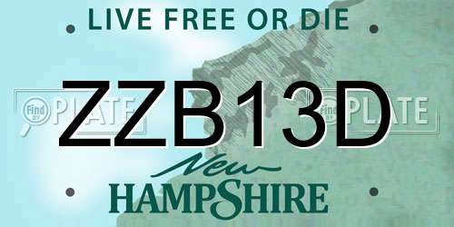 ZZB13D New Hampshire License Plate