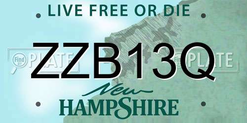 ZZB13Q New Hampshire License Plate