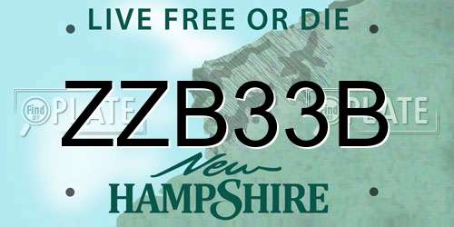 ZZB33B New Hampshire License Plate