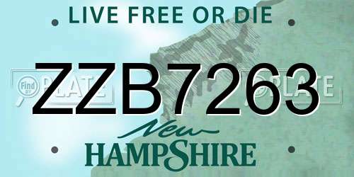 ZZB7263 New Hampshire License Plate