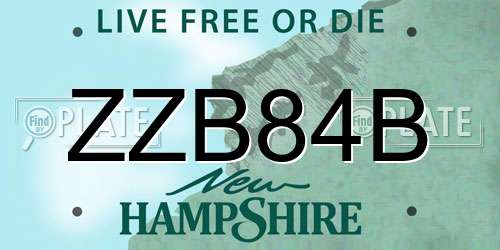 ZZB84B New Hampshire License Plate