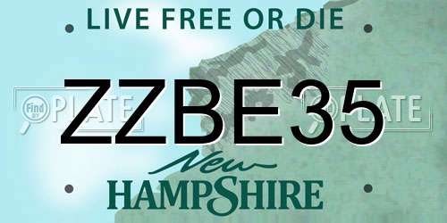 ZZBE35 New Hampshire License Plate