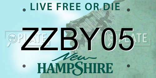 ZZBY05 New Hampshire License Plate