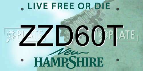 ZZD60T New Hampshire License Plate