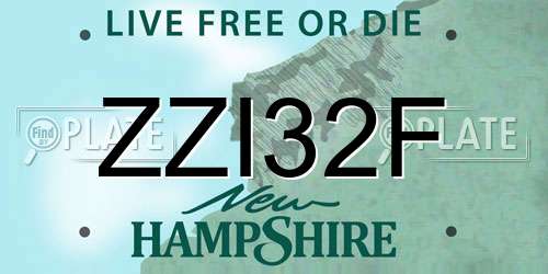 ZZI32F New Hampshire License Plate