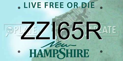 ZZI65R New Hampshire License Plate
