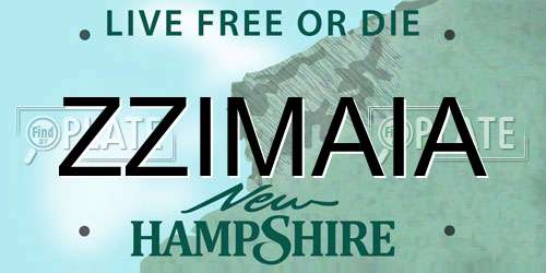 ZZIMAIA New Hampshire License Plate