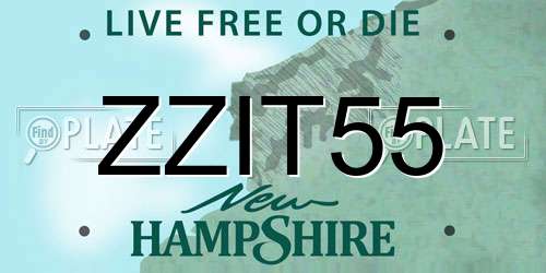 ZZIT55 New Hampshire License Plate