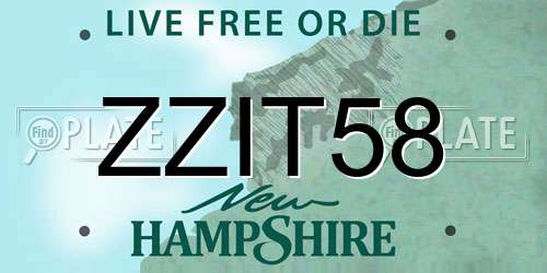 ZZIT58 New Hampshire License Plate
