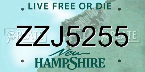 ZZJ5255 New Hampshire License Plate