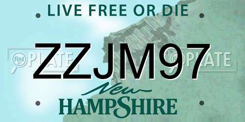 ZZJM97 New Hampshire License Plate